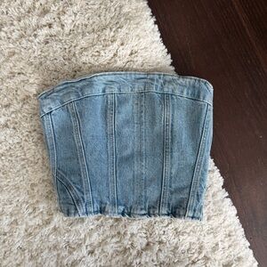 Zara Denim Corset Top